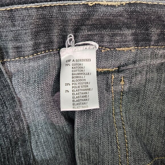 R Denim Womens Sz 12 Floral Beaded Embroidered Y2K Straight Leg Jeans Black Wash - Picture 8 of 10